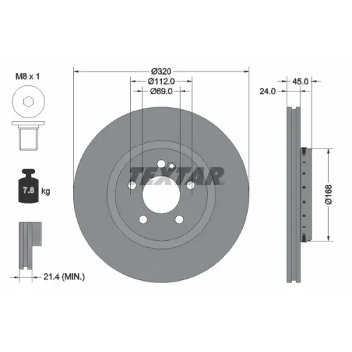 Féktárcsa Db T. C236/X254/C254/W206/W214/V223/W223 1,5-3,0 20- - TEXTAR (92358925)