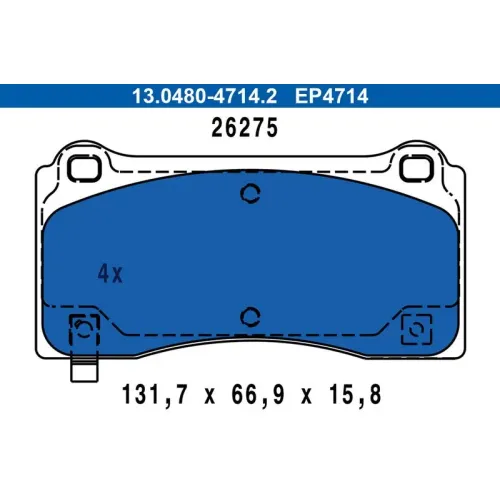 Fékbetétkészlet, Tárcsafék Tesla P. Model 3/Y 17- - ATE (13.0480-4714.2)