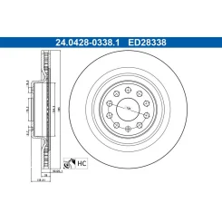 Féktárcsa Tesla T. Model S/X 12-26 - ATE (24.0428-0338.1)