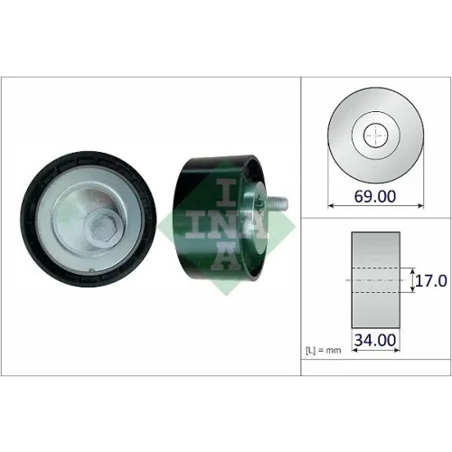 Szíjtárcsa/Vezetőgörgő, Hosszbordás Szíj Fiat Ducato 2,3D - Schaeffler INA (531100910)
