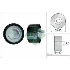 Szíjtárcsa/Vezetőgörgő, Hosszbordás Szíj Fiat Ducato 2,3D - Schaeffler INA (531100910)